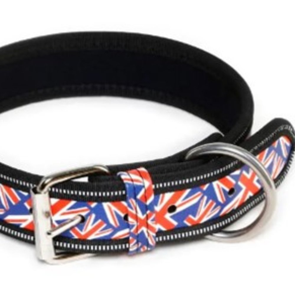 JULIUS-K9 Union Jack Leatherette Dog Collar 80cm = 31.5 inches NWT